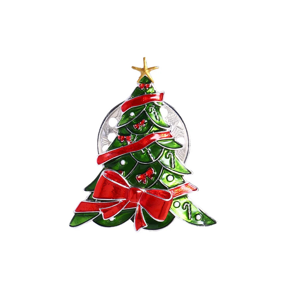 Cring Coco Christmas Tree Brooch Fashion Magnetic Buckle Brooch Enamel Jewelry Womens Party Christmas Gift Version 241107