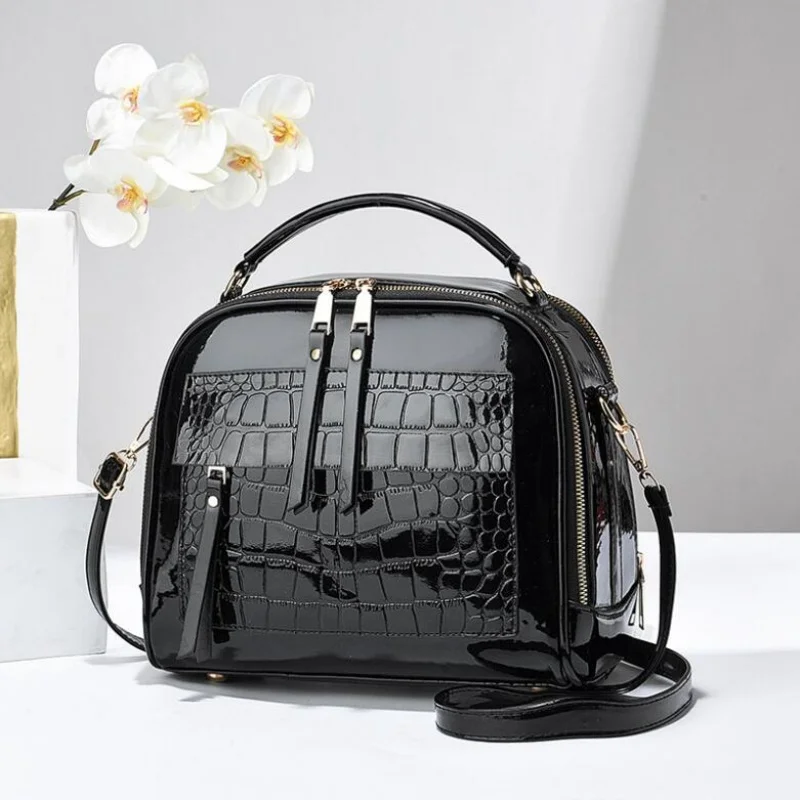 Fashion Handbags For Ladies - Bright Lacquer Leather Crossbody Bag, Versatile Shoulder Bag For Women, Daily Use New Free Delivery Designer Bag