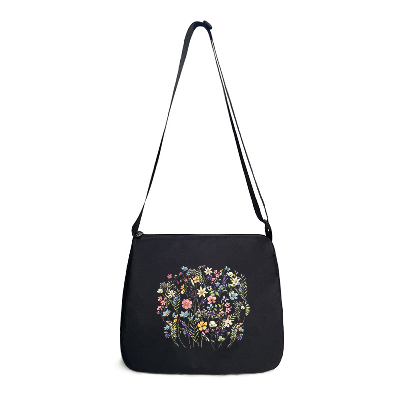 Underarm Bags Wildflowers Tote Bag Women Daisy Rose Lavender Crossbody Bag Teen Plant Style Female Portable Shoulder Handbags