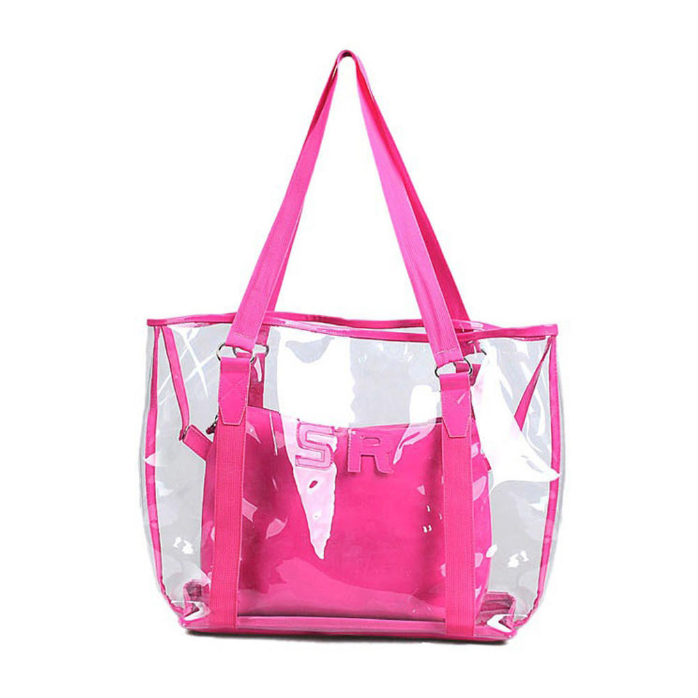Fashion Transparent Crossbody Bag for Women Candy Color Letter Fashion Wild Shoulder Messenger Bag PVC Jelly Handbag Tote Bag