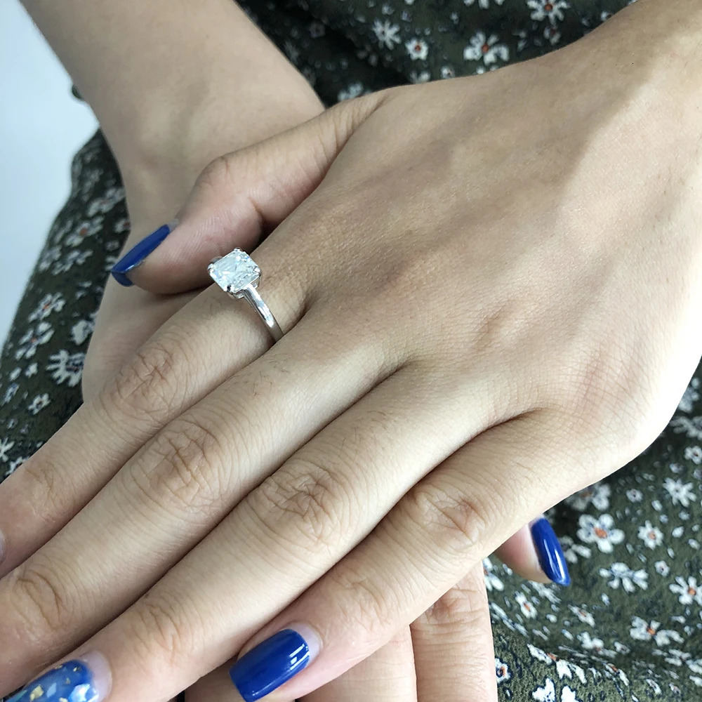 1CT Asscher Cut CVD HPHT laboratory grown diamond ring set DEF color excellent matching with ring for women 14k white gold and IGI 241106