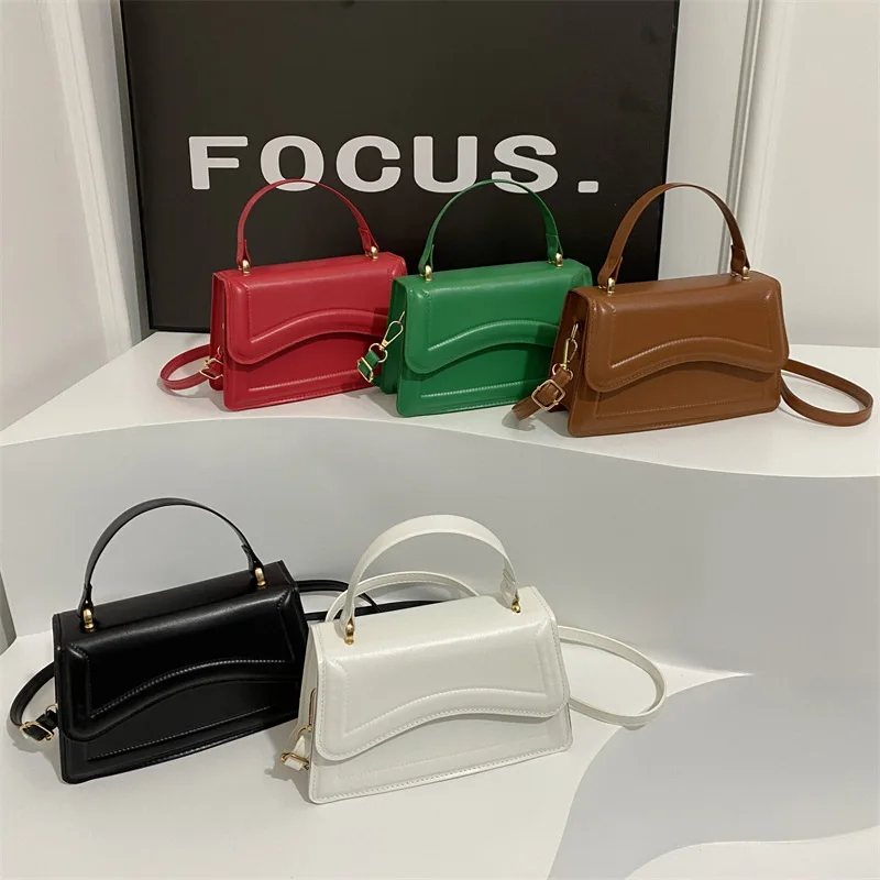 High Quality PU Leather Handbag Purse Women's Bag Solid Color Shoulder Crossbody Bags Lady Messenger Small Tote for Women Girls
