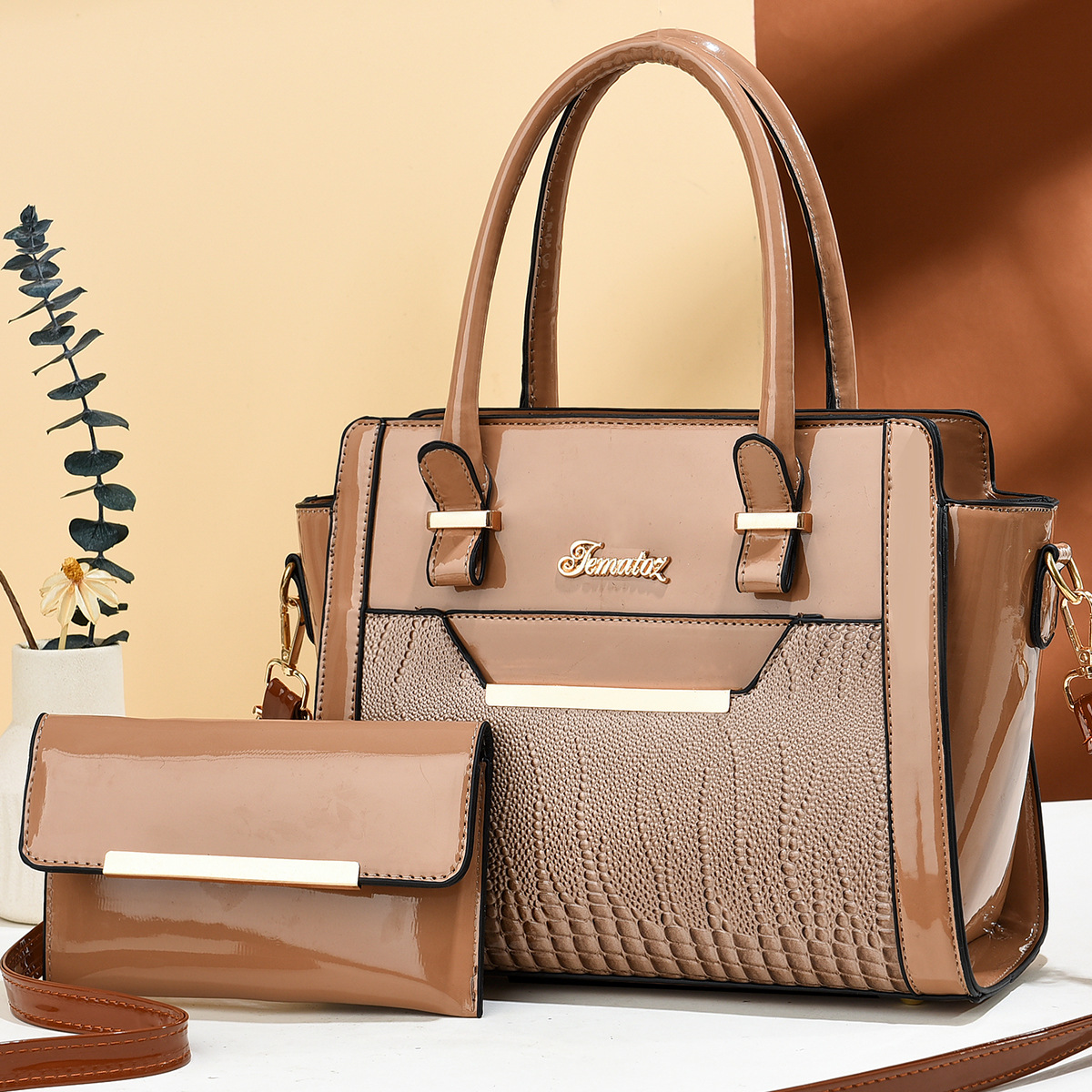 2psc Set Women Handbags Large Capacity Women Bag Ladies Leather Tote Shoulder Crossbody Bags Sac A Main Femme Luxe