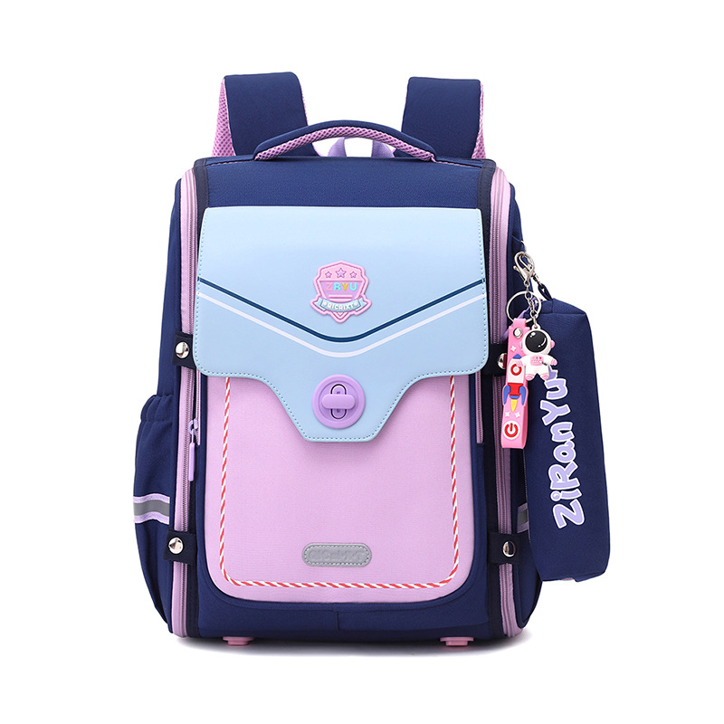 British style new backpack for grades 3-6 spine protecting boys and girls, backpack for elementary school students
