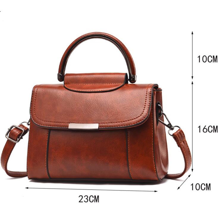 New 2020 oilskin single-shoulder handbag PU pure color small square bag sac a main ladies hand bags sac main femme bolsos mujer