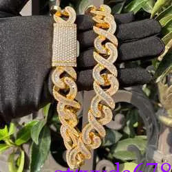 Men 12mm Wide k Sier Iced Out Baguette Cut Moissanite Hip Hop Custom Cuban Necklace