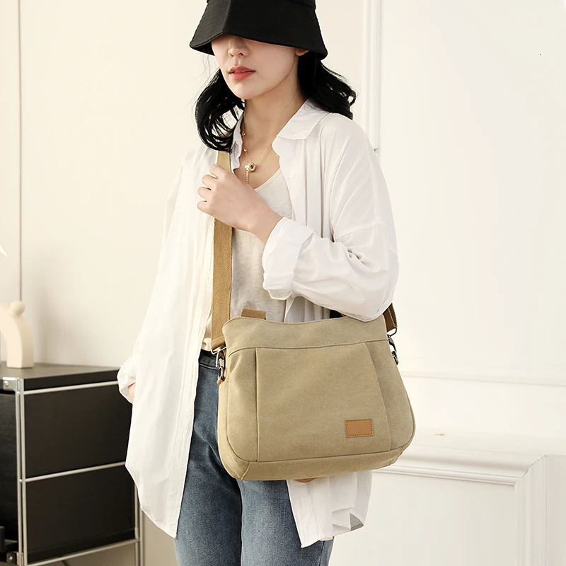 Womens Shoulder Bag Young Womens Cross Body Bag Top Handle Handbag High Quality Canvas Womens Casual Handbag Bolsa 241107