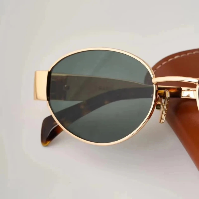 Fashion Small Oval Mirror Womens Sunglasses Fashion Sunglasses Womens Alloy Black UV400 241106