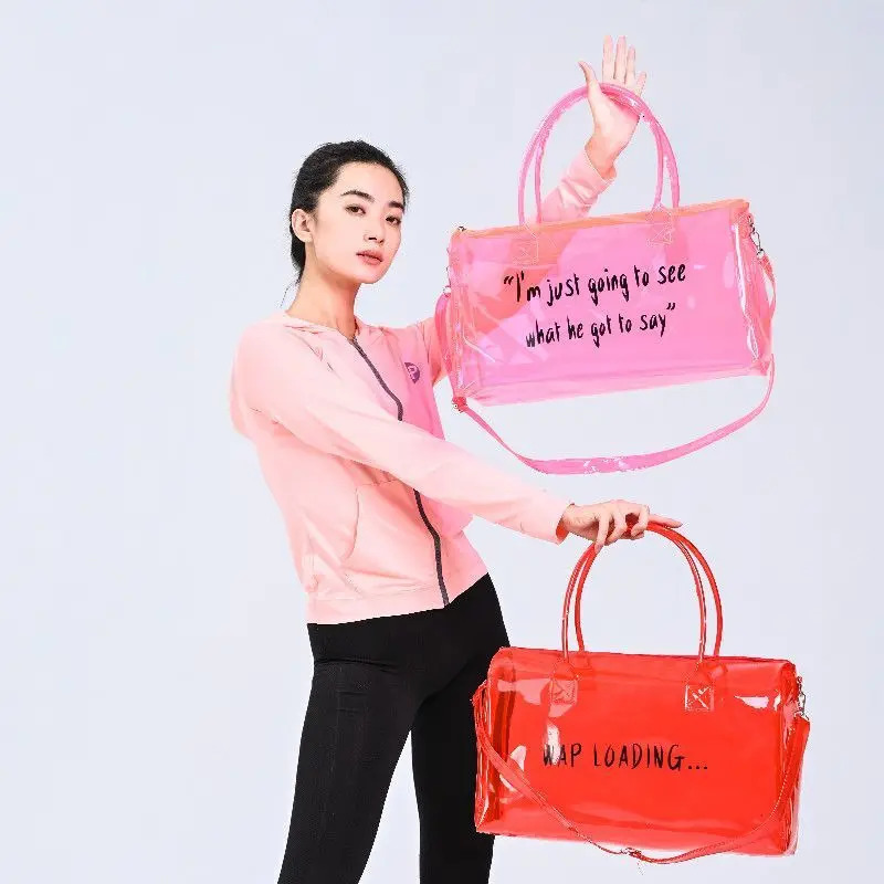Transparent Jelly Bag Swimming Outdoor Sports Beach Waterproof Leisure Large Capacity Messenger Bag 241106