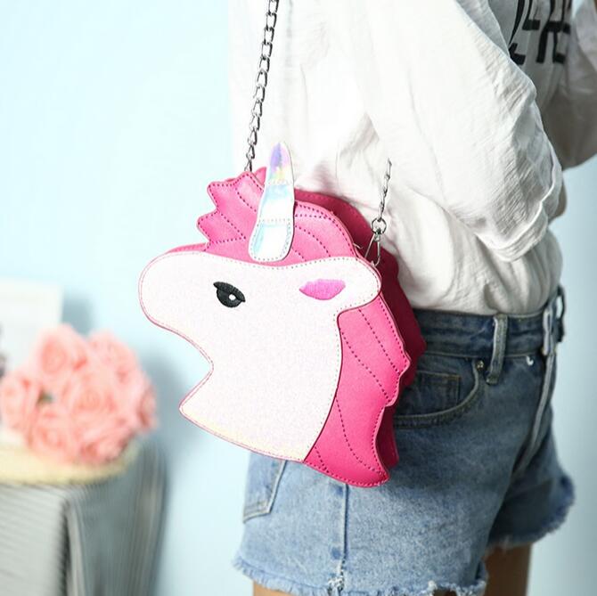 personality sequins fashion trends unicorn gilrs chain shoulder bag ladies handbag