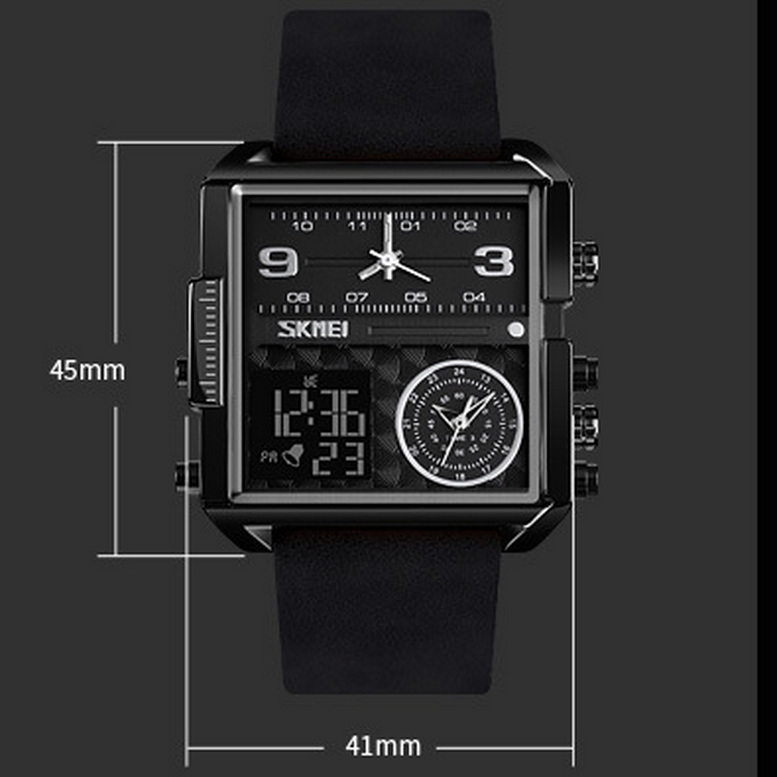 Waterproof 30M sports electronic watch tempered glass mirror luminous alarm clock three time zones titanium alloy case juvenile watch 012