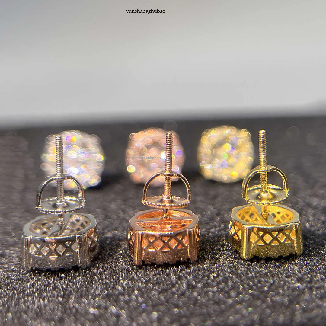 Designer jewelry wholesale price popular hot sell Ice out Sterg Sier jewelry Moissanite Vvs Screw back stud earrings girl gift