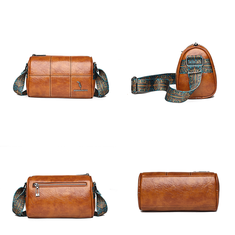 Famous Luxury Brandbag Leather Shoulder Bags For Lady Solid Color Wide Strap Crossbody Bag Female Messenger Bag bolsa feminina