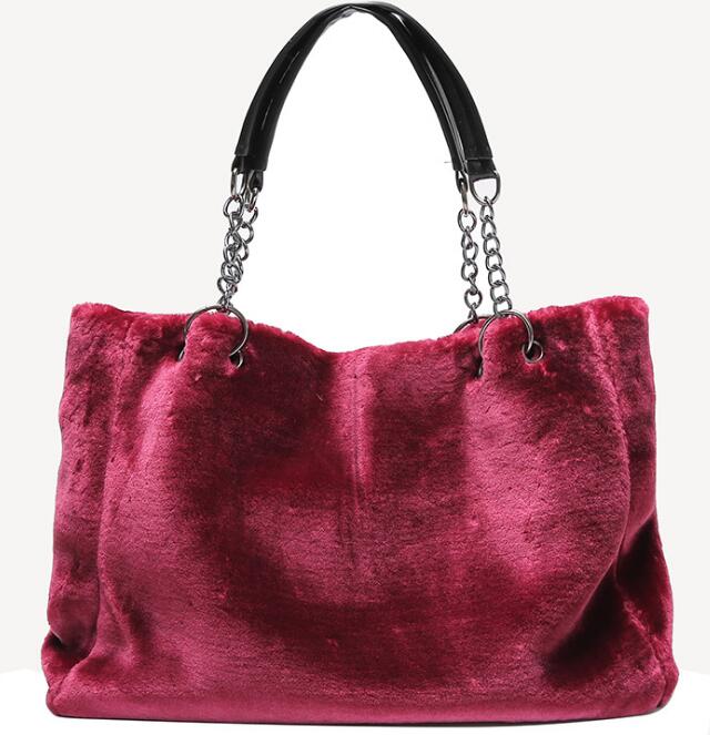2020 autumn new plush women's bag handbag European and American fashion fur big bag
