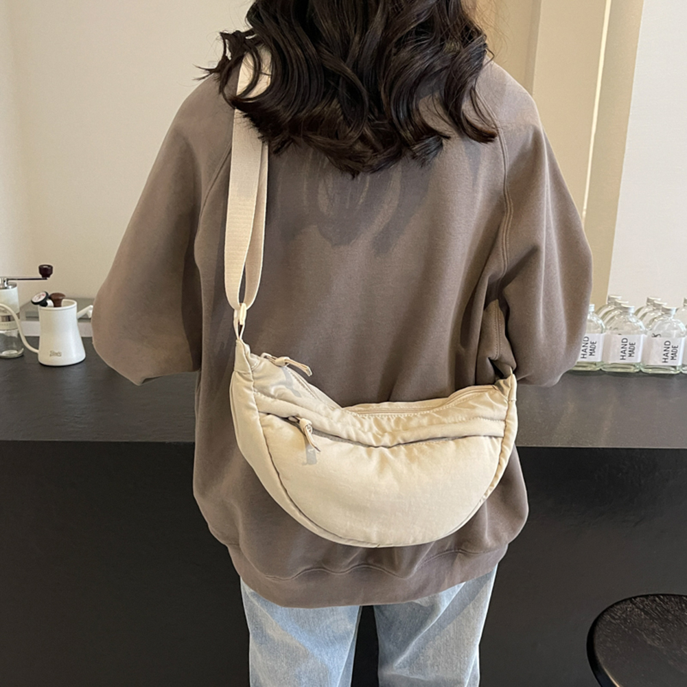 Women Dumpling Crososbody Bag Fashion Crescent Bag Large Capacity Bag Shopping Bag for Daily Office Use Solid Color Handbag