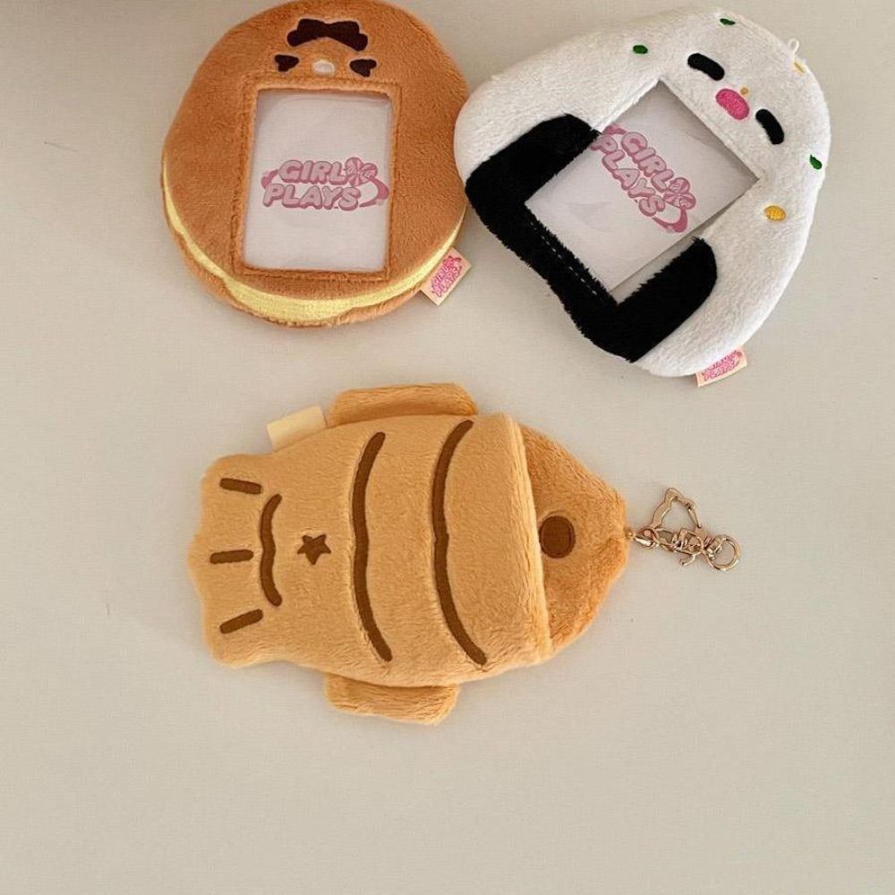 Food Series Plush Card Case New School Stationery Cute Photocard Holder Photo Bus Card Photo Display Hanger