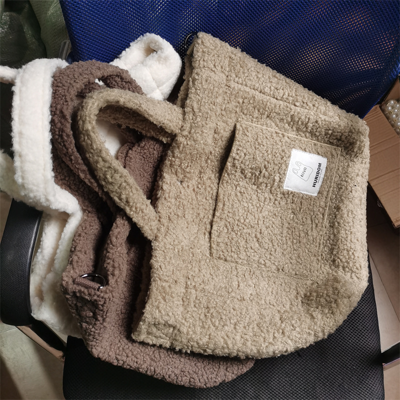 Bolsos Mujer De Marca Famosa Winter Lamb Plush Female Bag Casual All-match Messenger Bag Bolsos Original Purses and Handbags