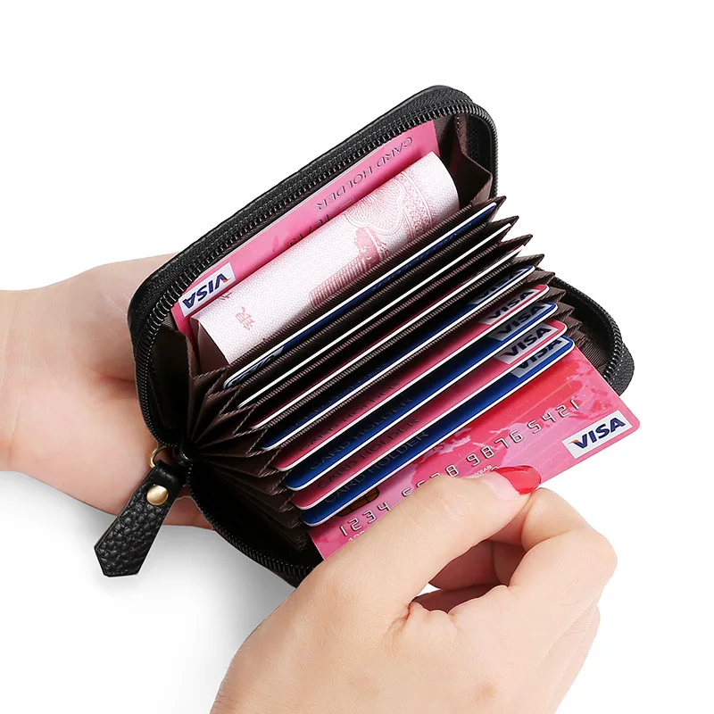 Men Card Holder Business Women Credit Cardholder Genuine Leather Case for Bank Cards Wallet RFID Coin Purse Carteira Masculina