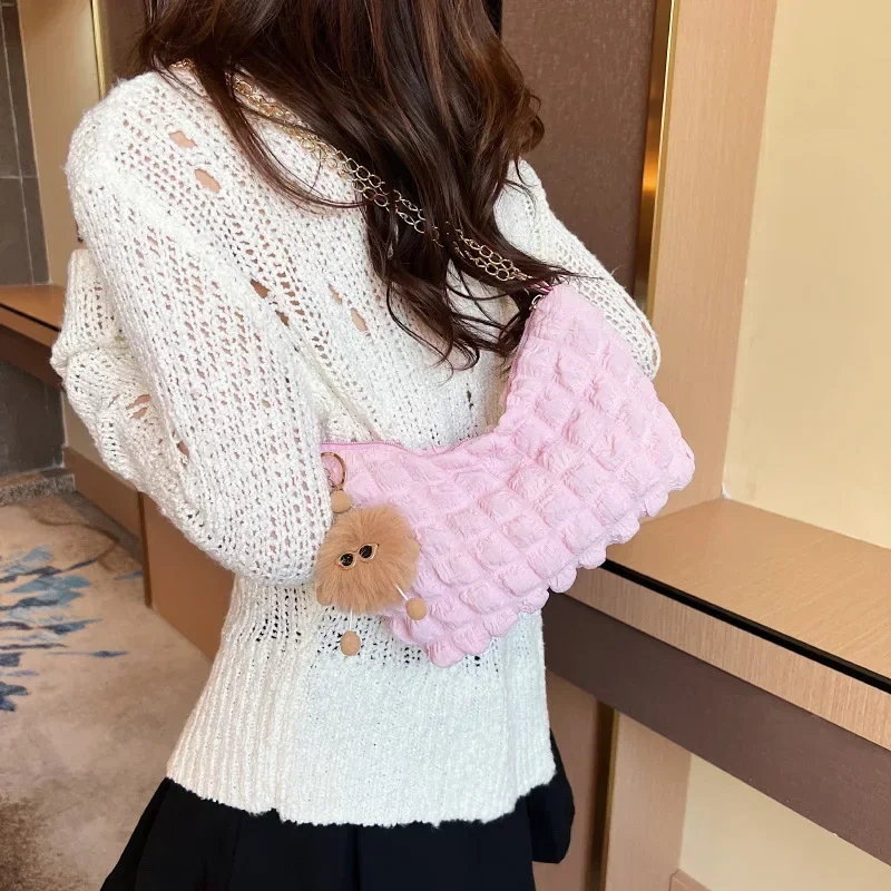 2023 New High-quality Lightweight Large Tote Bag Armpit Bag Soft Cloud Cotton Candy Women's Designer Handbag Gentle Shoulder Bag