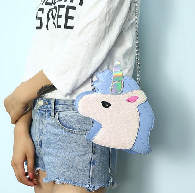 personality sequins fashion trends unicorn gilrs chain shoulder bag ladies handbag