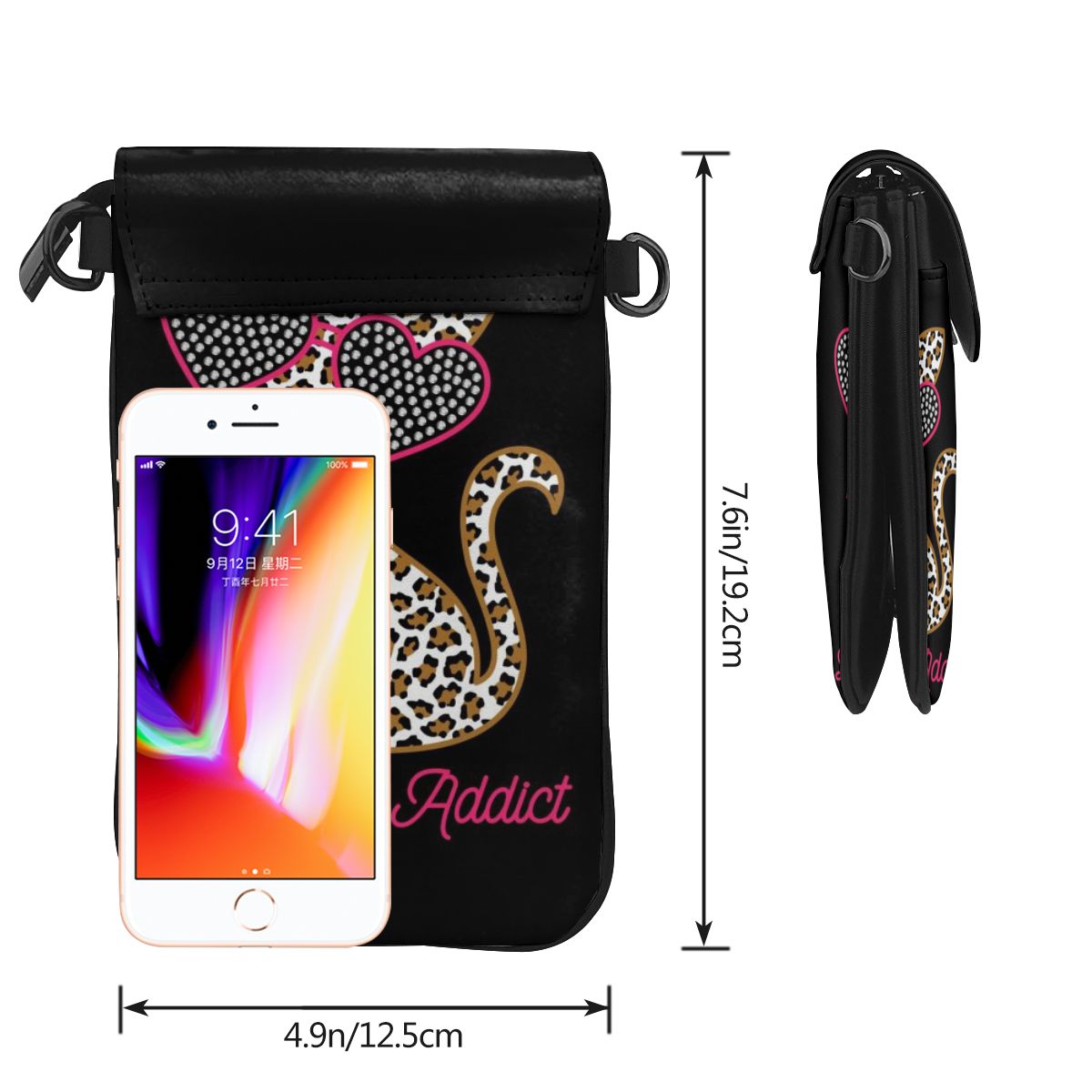 Mini Mobile Phone Bag Leopard Print Element Messenger Bag Small Shoulder Bag Cute Cat Outdoor Pouch Casual Purse Wholesale