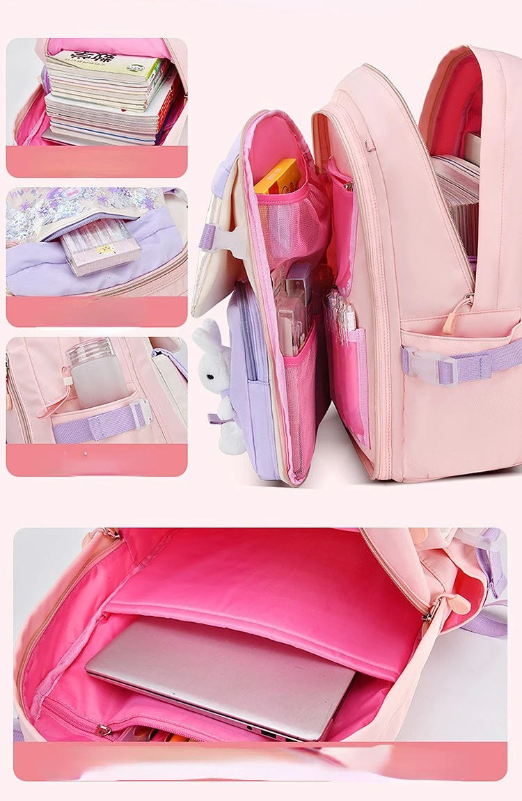 Kids School Bags For Girls Primary Schoolbag Girls Orthopaedics Backpack Kawaii Bags Waterproof Back Packs Nylon Bookbag