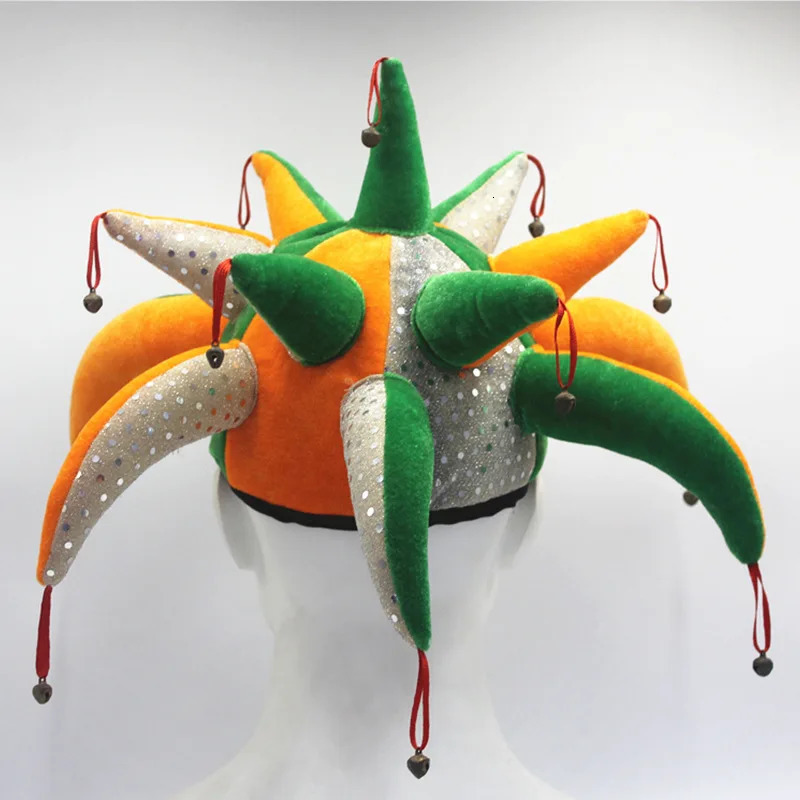 Costume Party Adult Mens Clown Circus Hat Bell Hat Birthday Headwear Halloween Role Playing Costume Drama Props Christmas M1006 241106