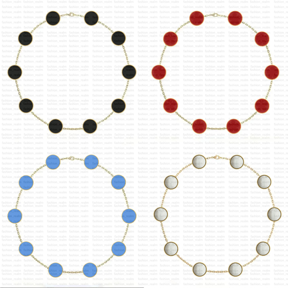 10 Motifs Four Leaf Clover Necklace Designer clover jewelry Luxury Long Ten Lucky Flower Link Chain Pendant Necklaces Jewellery Pearl Collar Jewlery for Woman Women