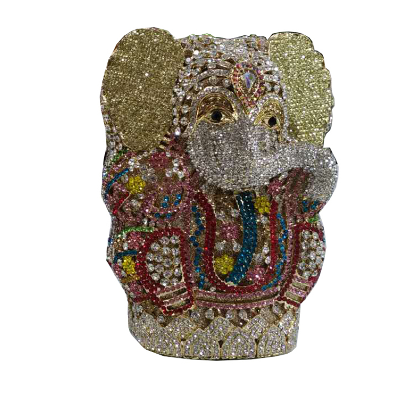 New Nigeria elegant ladies evening dress bag banquet rhinestone handbag ladies crystal metal clutch