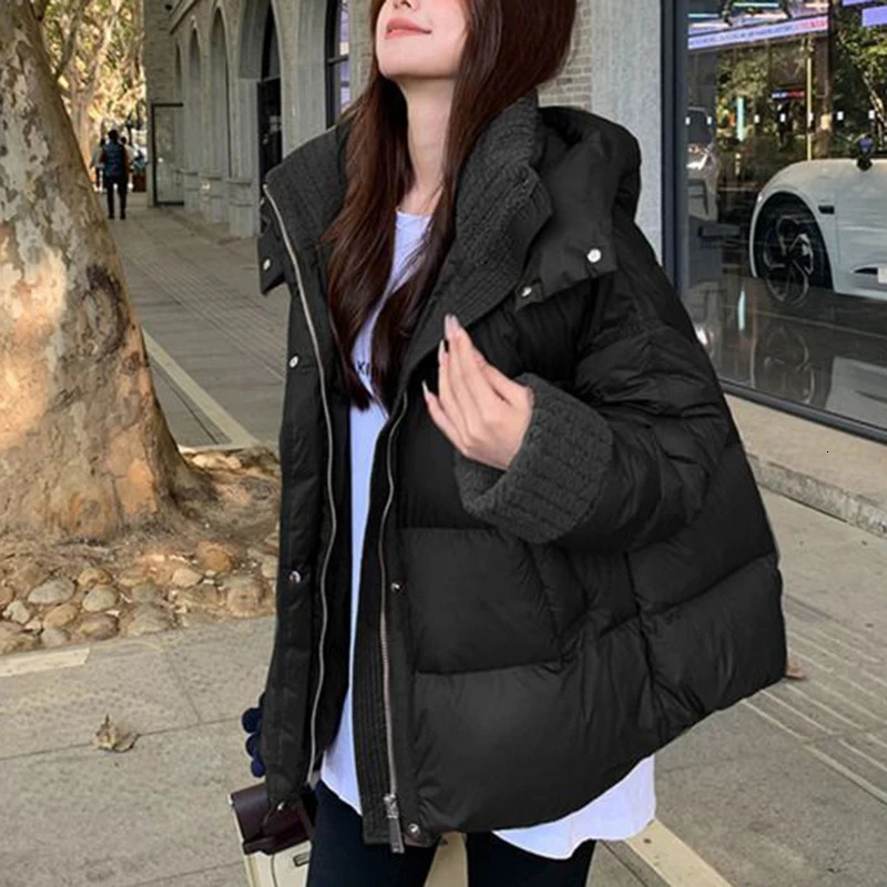 Retro American Brown Hoodie Park Womens Winter Street Dress Stand up Collar Bread Jacket Womens Zipper Up and Down Cotton Coat Womens 241107