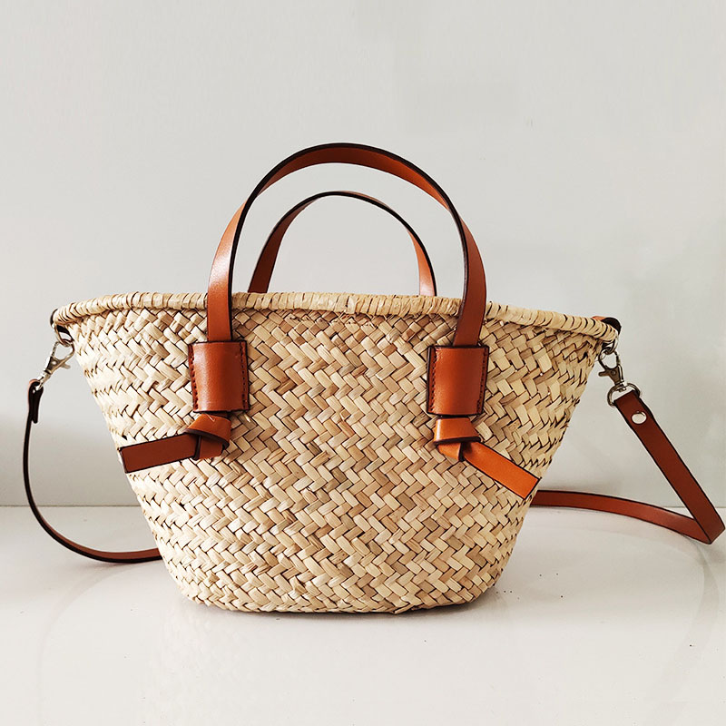 New holiday travel seaside beach bag literary fresh straw handbag