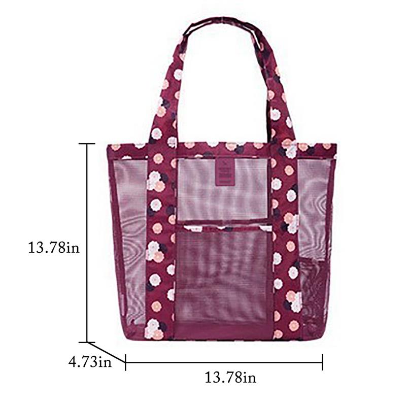 Bohemia Women Casual Mesh Flower Shoulder Handbags Shopping Bag Beach Handbag New Fashion Tote Bag Flower Beach Bag