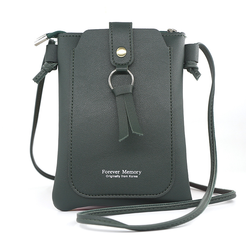 Fashion Ladies Shoulder Bag Korean Messenger Bag Solid Color Mobile Phone Bag Personality Large-capacity PU Female Zipper Bag