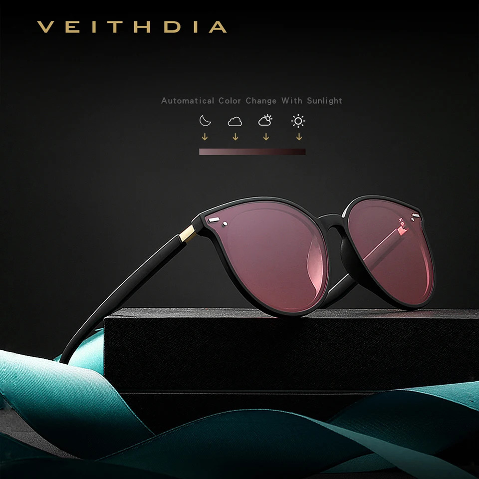 VEITHDIA retro day and night dual womens sunglasses polarized lenses cat eye pochromic sunglasses 8520 241106