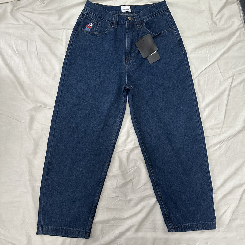 Men's Jeans Polar Big Boy White Hip Hop Cartoon Graphic Embroidery Baggy Y2K Mens Womens Harajuku High Waisted Wide Trouser