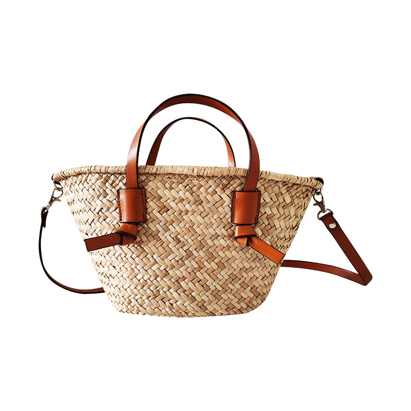 New holiday travel seaside beach bag literary fresh straw handbag