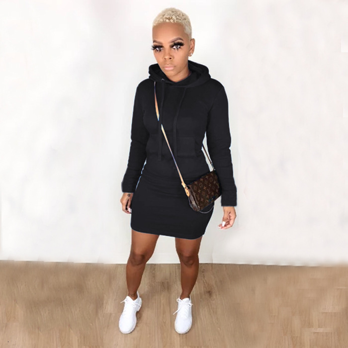New Designer Women's Veet Autumn/Winter Fashion Casual Hoodie Dress Trendy Hoodie
