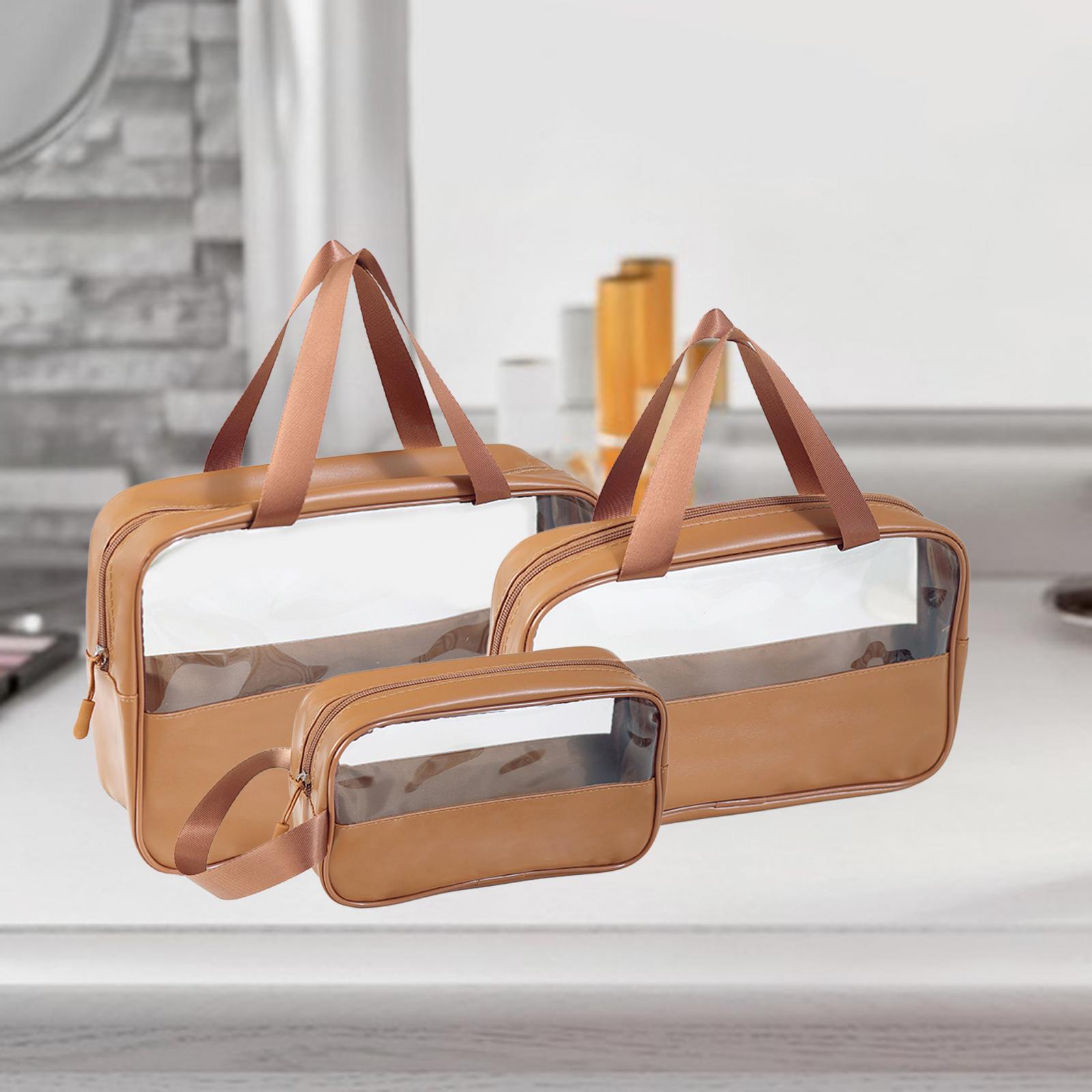 3x Makeup Women Clear Travel Multipurpose with Zipper Organizer Toiletry Bag Cosmetic Case