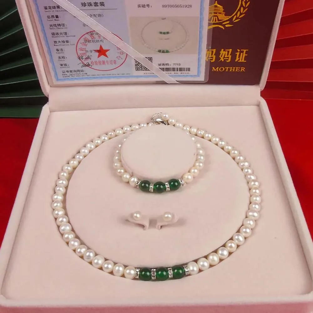HON Natural Freshwater Pearl Necklace Ruby Bone Marrow Pearl Shaped Pendant Bracelet Earrings Jewelry Birthday Gift 241106