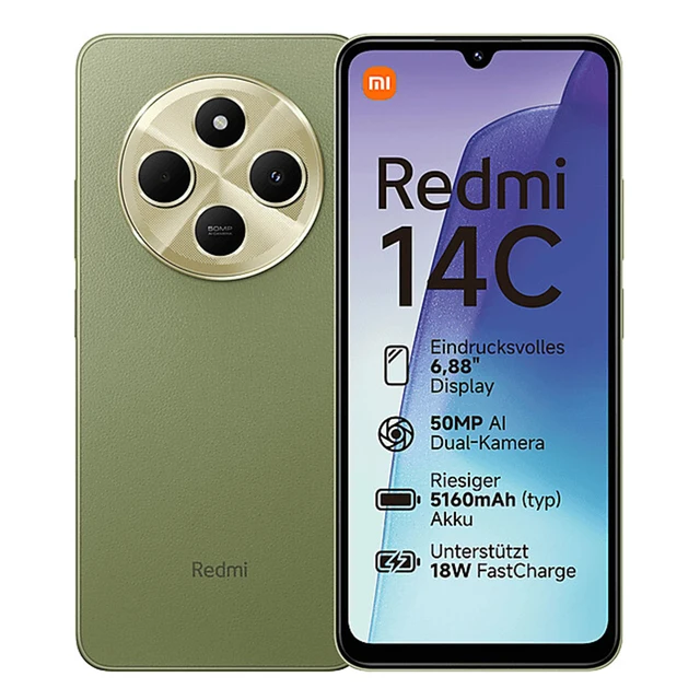 Global Version Xiaomi Redmi 14C NFC smartphones 8GB+256GB MediaTek Helio G81-Ultra 6,88 screen 120 Hz dual camera with IA 50 MP