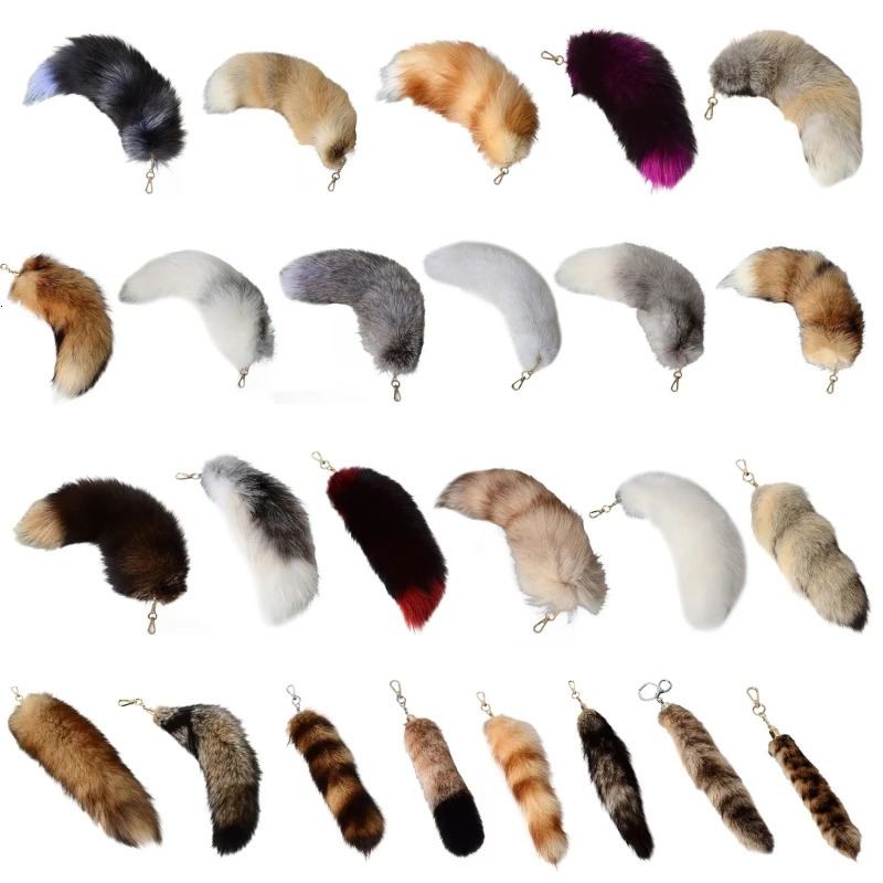 Fox Tail Keychain Pendant Cute Car Keychain Pendant Decorative Soft Plush Car Keychain Decorative Decoration 241107