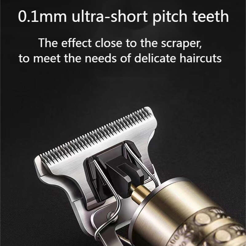 Professional Men's Hair Clipper with T Blade Zero Gap Pad Edger Rechargeable Cordless Shaver Gift for Beard