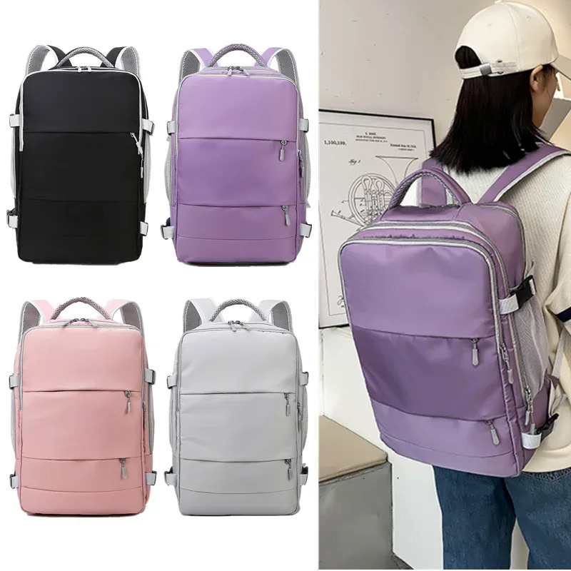 Large capacity travel backpack suitable for womens hiking mountaineering bags USB charging port waterproof sports and fitness bags 241106