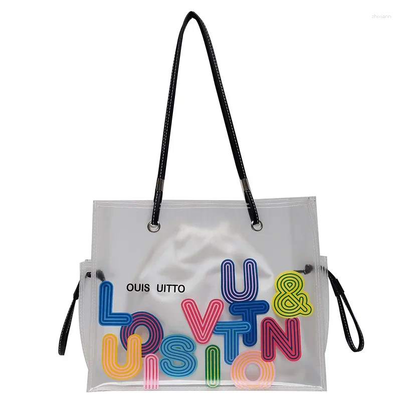 Totes 2024 Versatile Transparent Jelly Bag For Women Large Capacity Fashion Niche Portable Shoulder Tote Spring And Summer 2edb 7f5