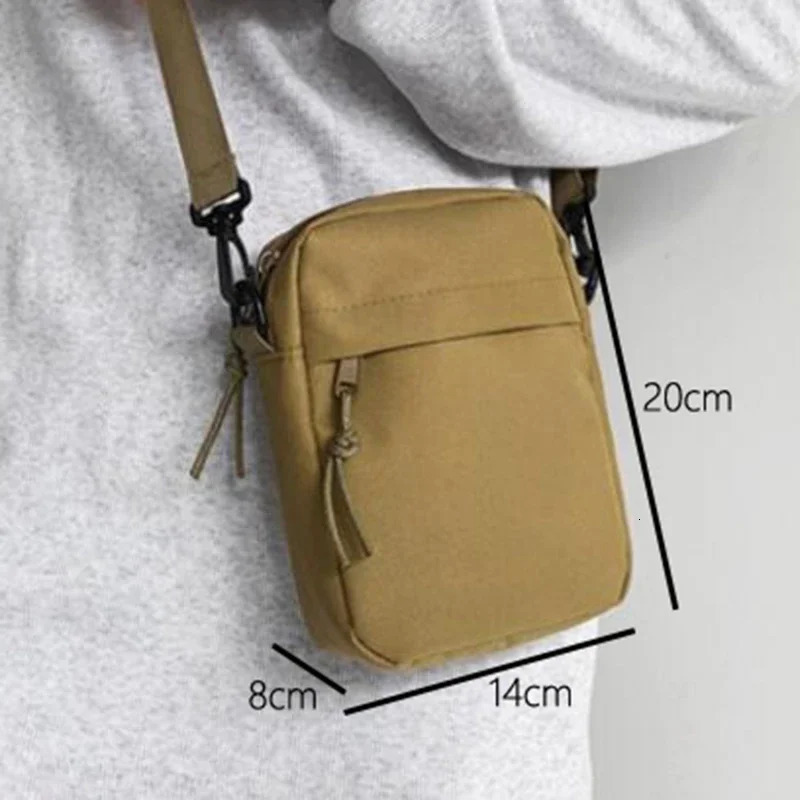 Messenger Sling Bags for Men Casual Canvas Small Zipper Crossbody Pouch Simple Shoulder Bag Bolso Hombre 241106