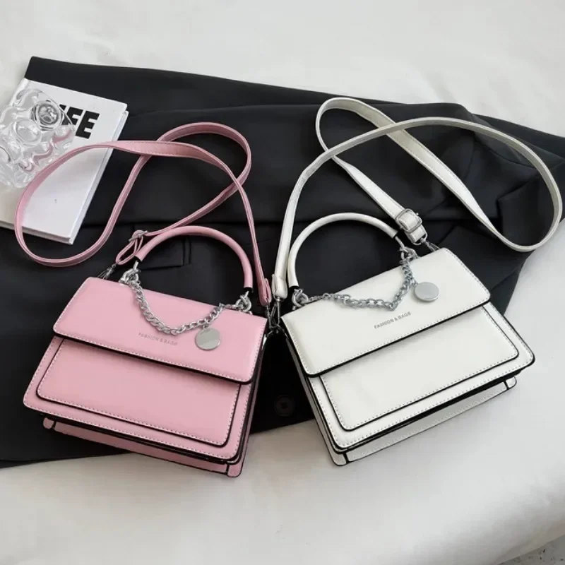 Women Luxury Brand Large Capacity Women PU Shoulder Messenger Bag 2023 Fashion Chain Small Square Bag Daily Elegant