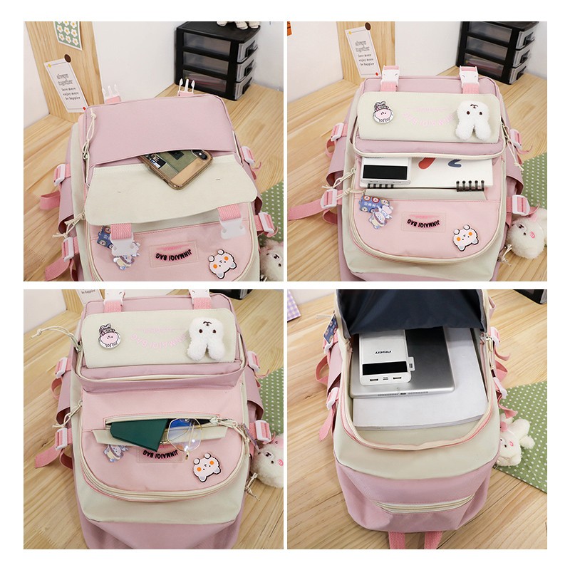 5 In 1 School Bag For Teenager Girls Boys Multifunctional Student Backpack Large Capacity Book Bags Women Schoolbag Travel Pack