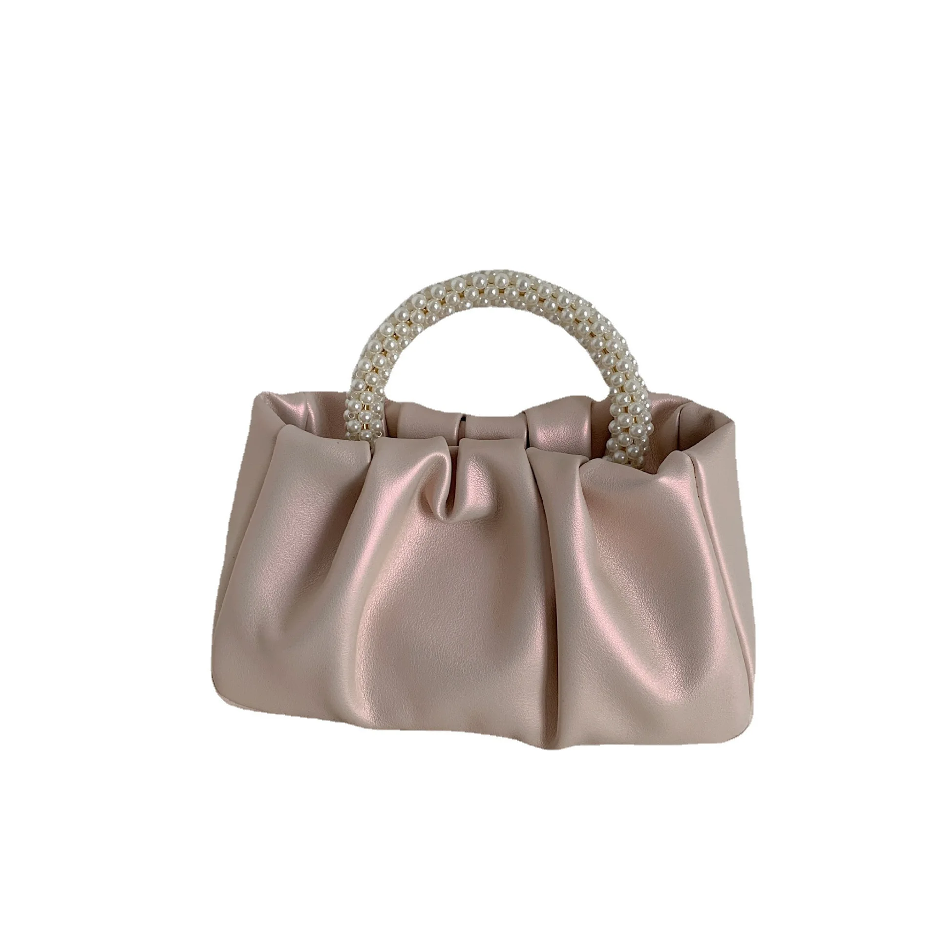 Sweet Girl Pearl Handheld Bag Women's Fashion Versatile Folded Crossbody Cloud Bag Mini Phone Small Bag women handbags purse