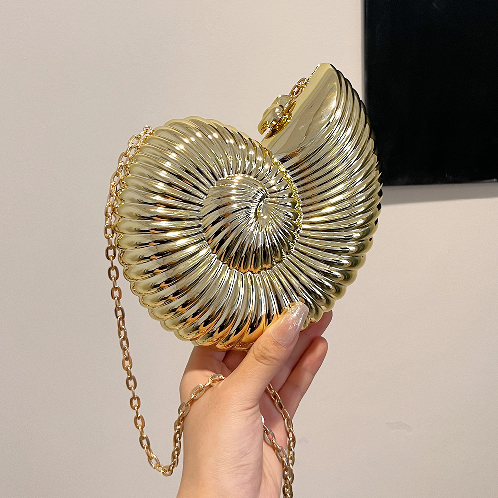 Conch Shape Evening Clutch Purse Acrylic Fashion Evening Bags Stylish Crossbody Bag Novelty Clutch Bag for Women Girls