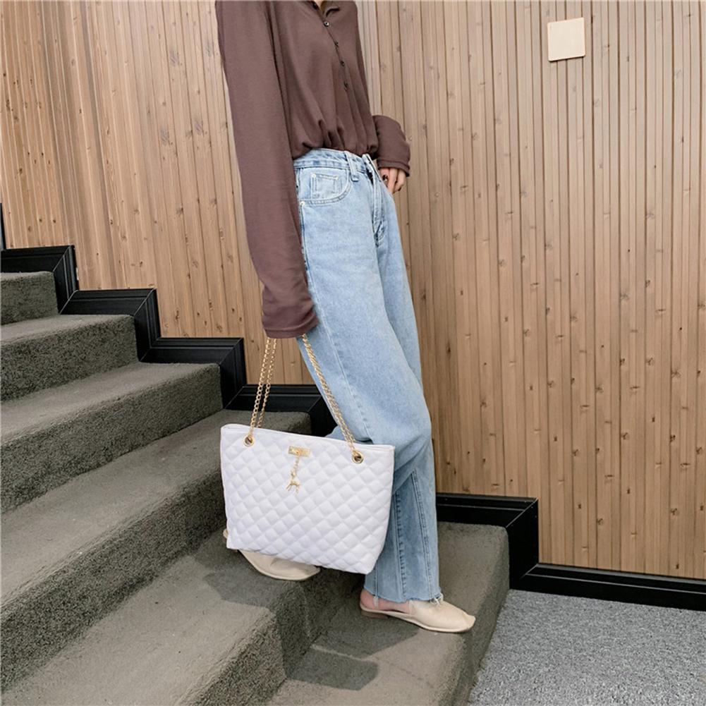 PU Leather Fashion Women Shoulder Bags Casual Large Capacity Chain Top-handle Bags Female Solid Color Crossbody Bags Handbags